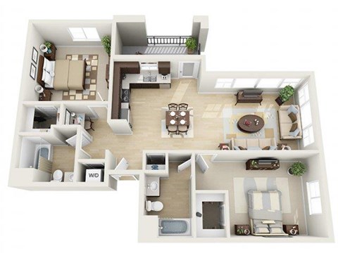 Mosaic Apartments_Oxnard CA_Floor Plan_One Bedroom One Bathroom